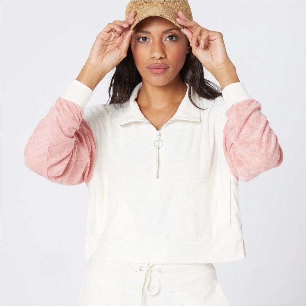 L*Space | Best Life Terry Pullover Pink & Cream